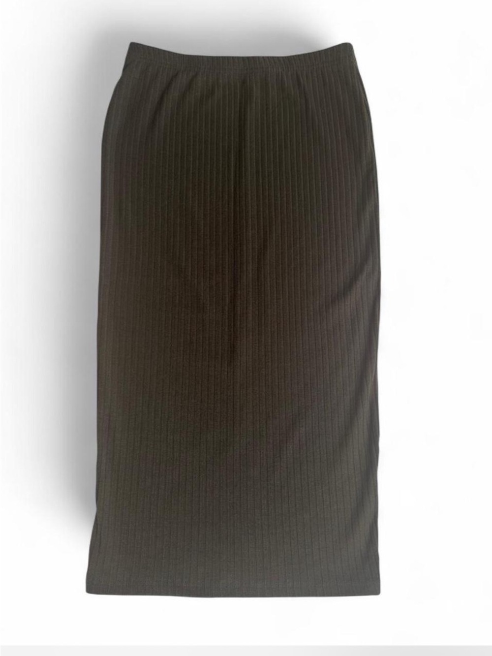 Green Ribbed Pencil Skirt